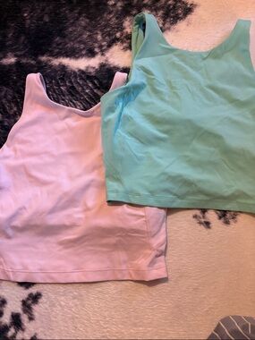 Lululemon pastel Crop Tanks - Pink & Mint Size 6